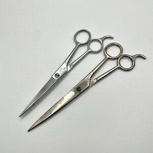 Vintage FARR & Forged Steel Barber Scissors Salon Stylist Shears USA Set Of 2